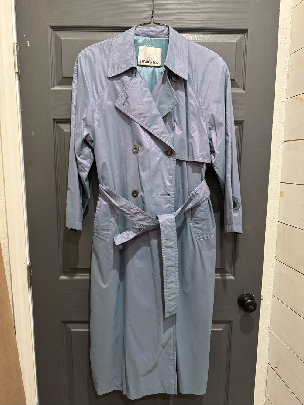 Vintage London Fog Women's Light Blue Trench Coat